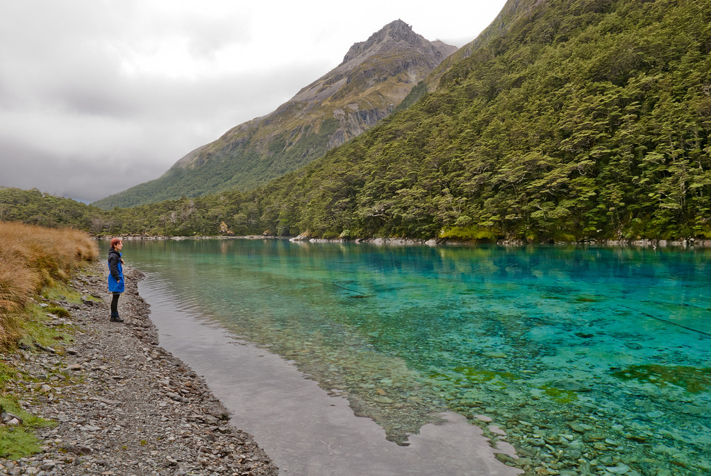 legtisztább tó, Új-Zéland, Nelson Lakes Nemzeti Park, Blue Lake, Kék-tó